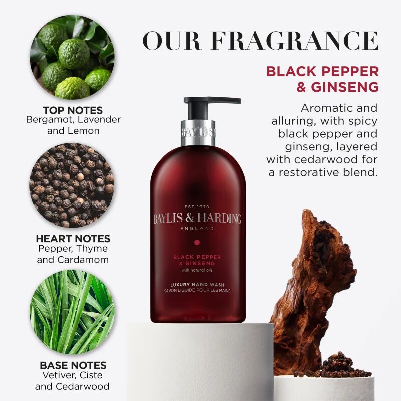 Baylis & Harding Black Pepper & Ginseng течен сапун за ръце 500 мл.
