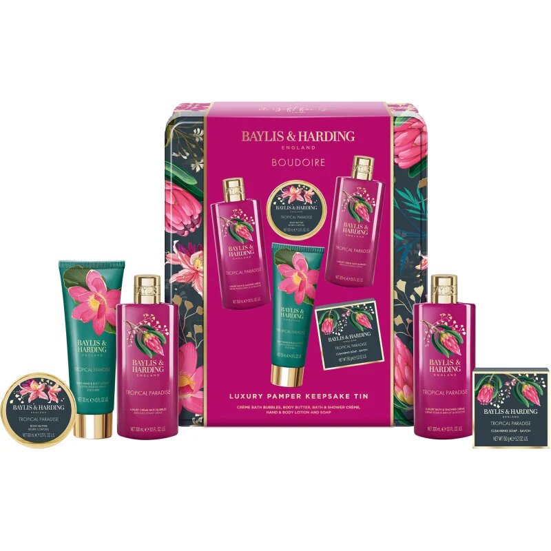 Baylis & Harding Boudoire Tropical Paradise подаръчен комплект метална кутия