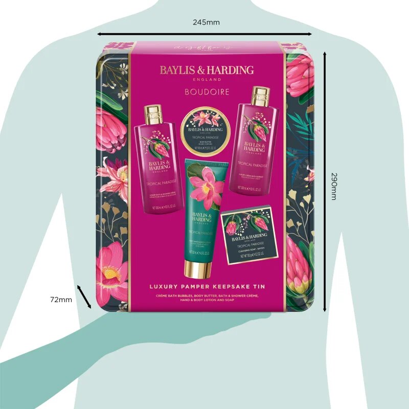 Baylis & Harding Boudoire Tropical Paradise подаръчен комплект метална кутия