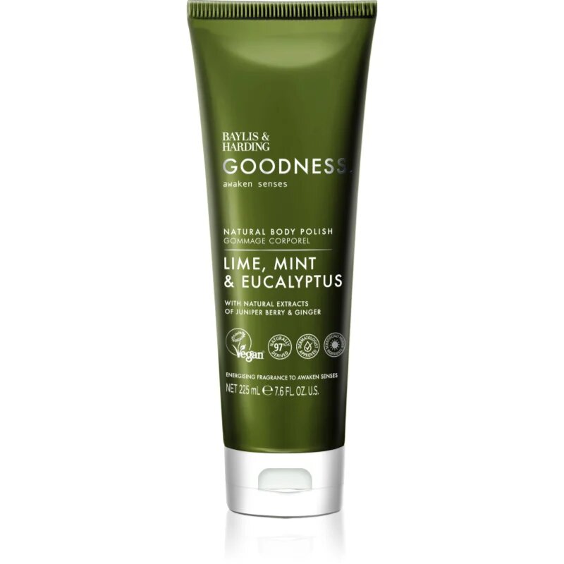 Baylis & Harding Goodness Awaken Senses освежаващ пилинг за тяло аромати Lime Mint & Eucalyptus 225 мл.