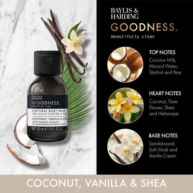 Baylis & Harding Goodness Coconut Vanilla & Shea натурален душ-гел 100 мл.