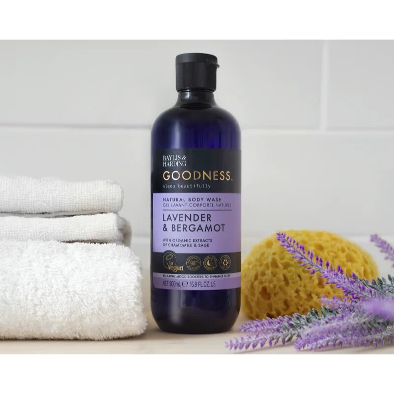 Baylis & Harding Goodness Sleep Beautifully анти- стрес душ гел за спокоен сън Lavender & Bergamot 500 мл.