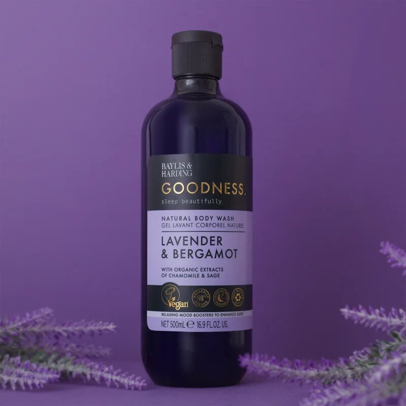 Baylis & Harding Goodness Sleep Beautifully анти- стрес душ гел за спокоен сън Lavender & Bergamot 500 мл.