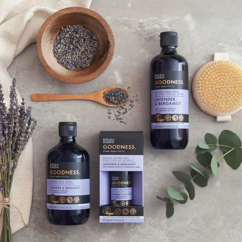 Baylis & Harding Goodness Sleep Beautifully Мъгла за възглавница за спокоен сън Lavender & Bergamot 100 мл.