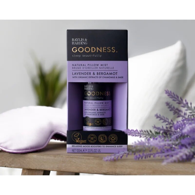 Baylis & Harding Goodness Sleep Beautifully Мъгла за възглавница за спокоен сън Lavender & Bergamot 100 мл.