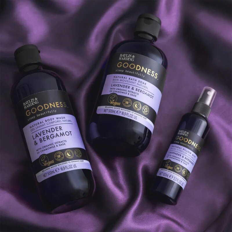 Baylis & Harding Goodness Sleep Beautifully Мъгла за възглавница за спокоен сън Lavender & Bergamot 100 мл.