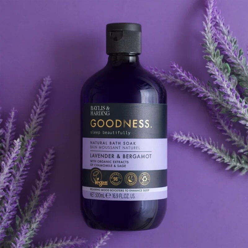 Baylis & Harding Goodness Sleep Beautifully пяна за вана за спокоен сън Lavender & Bergamot 500 мл.
