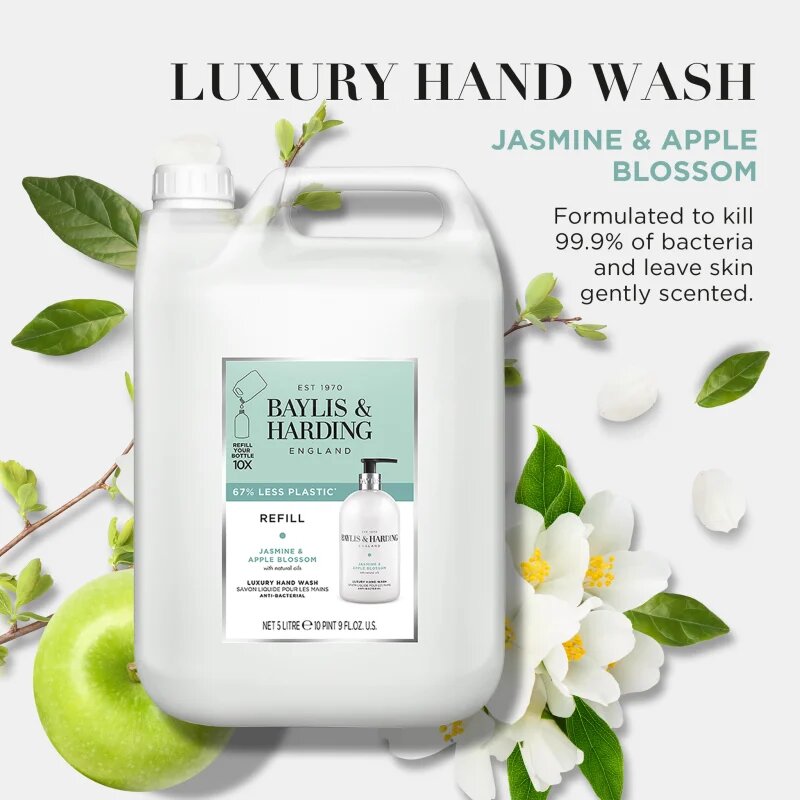 Baylis & Harding Jasmine & Apple Blossom течен сапун за ръце пълнител 5000 мл.