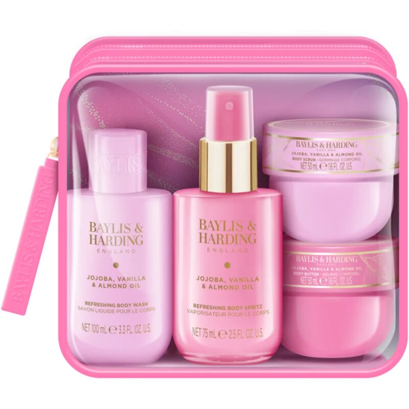 Baylis & Harding Jojoba Vanilla & Almond Oil подаръчен комплект на път
