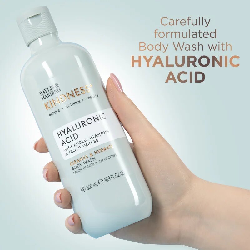 Baylis & Harding Kindness+ Hyaluronic Acid хидратиращ душ гел аромати Pear & Neroli 500 мл.
