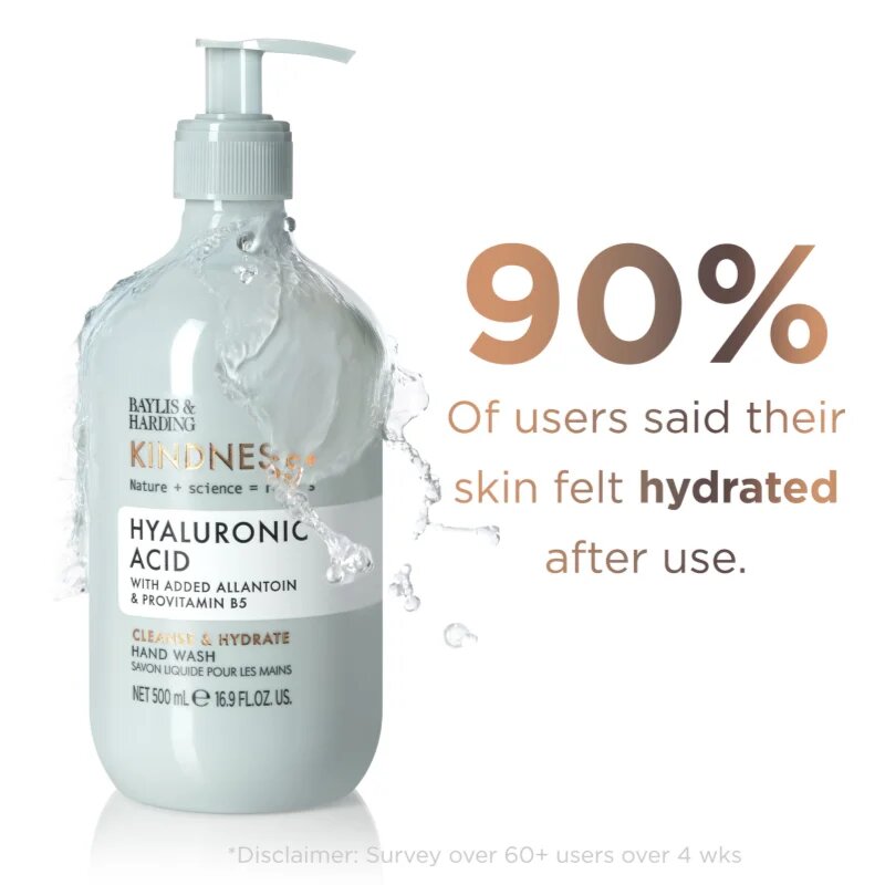 Baylis & Harding Kindness+ Hyaluronic Acid течен сапун за ръце с хидратиращ ефект аромати Pear & Neroli 500 мл.