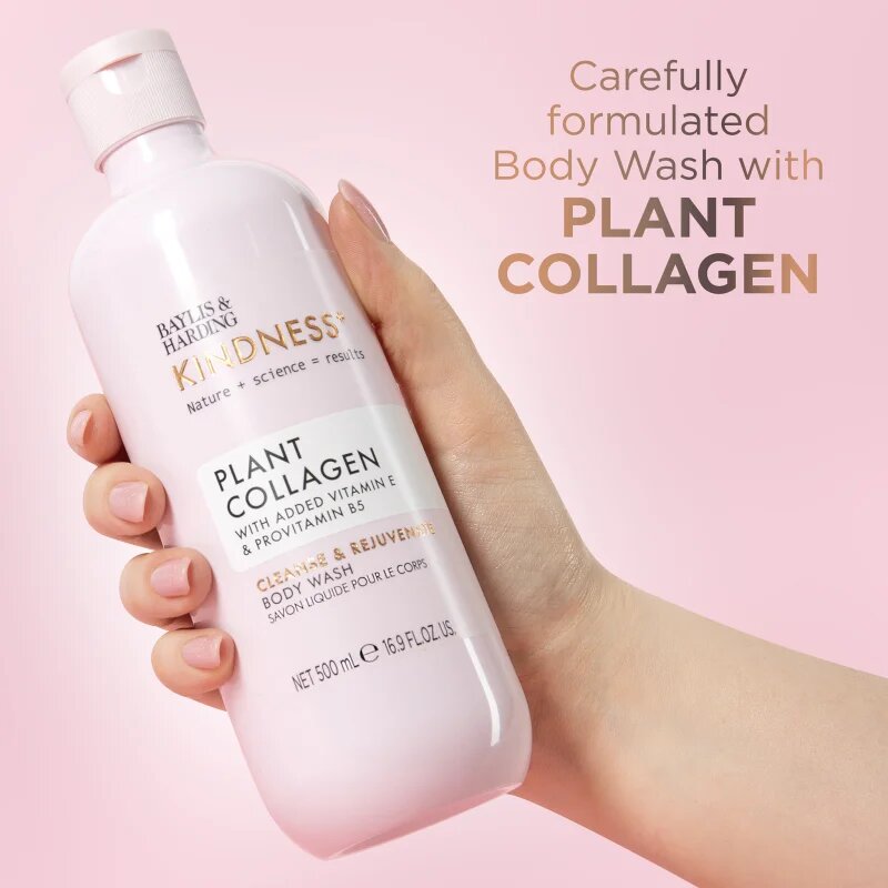 Baylis & Harding Kindness+ Plant Collagen ревитализиращ душ гел аромати Coconut Milk & Rose Water 500 мл.