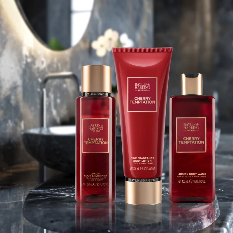 Baylis & Harding The Edit Cherry Temptation парфюмирано мляко за тяло за жени Cherry Jasmin & Sandalwood 236 мл.