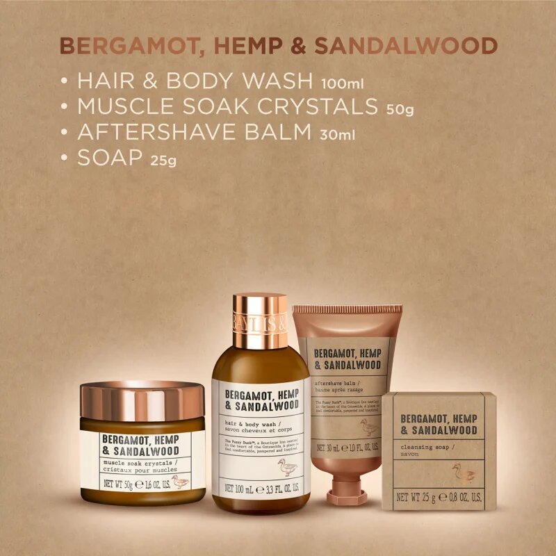 Baylis & Harding The Fuzzy Duck Bergamot Hemp & Sandalwood коледен подаръчен комплект за мъже
