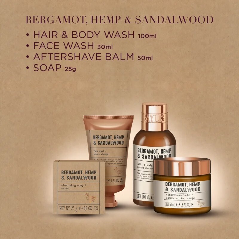 Baylis & Harding The Fuzzy Duck Bergamot Hemp & Sandalwood подаръчен комплект метална кутия
