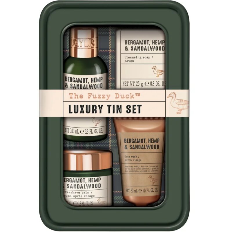 Baylis & Harding The Fuzzy Duck Bergamot Hemp & Sandalwood подаръчен комплект метална кутия