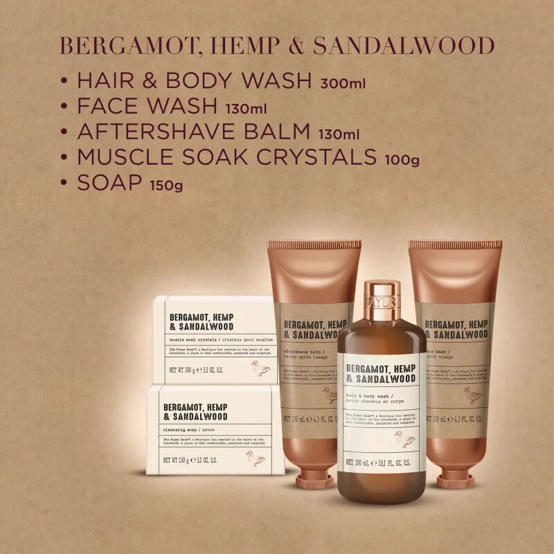 Baylis & Harding The Fuzzy Duck Bergamot Hemp & Sandalwood подаръчен комплект за мъже