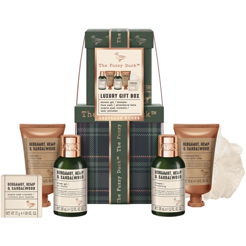 Baylis & Harding The Fuzzy Duck Bergamot Hemp & Sandalwood подаръчен комплект за тяло за мъже