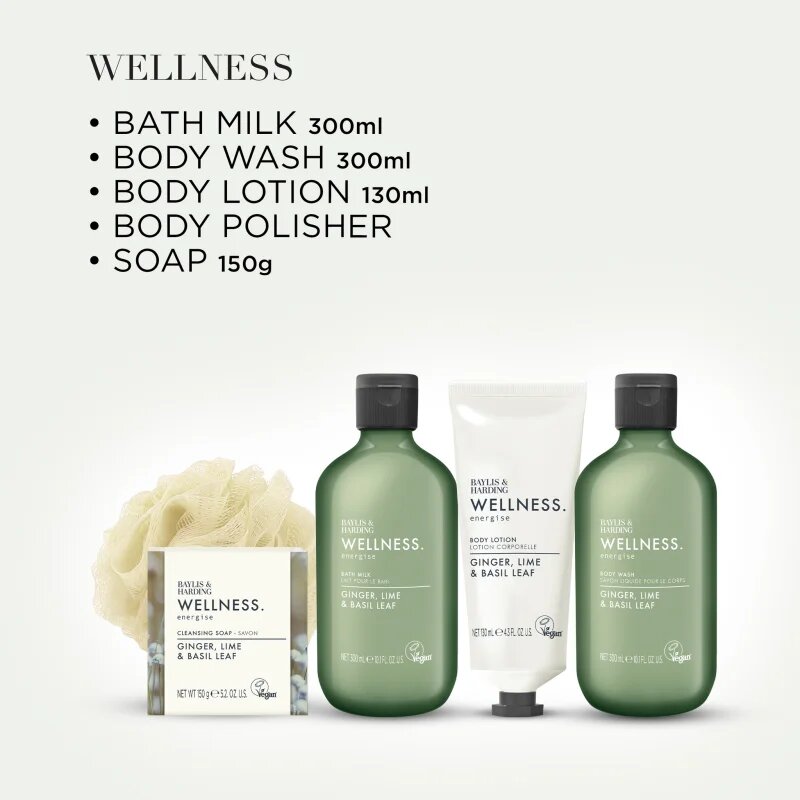 Baylis & Harding Wellness. Energise подаръчен комплект Ginger Lime & Basil Leaf