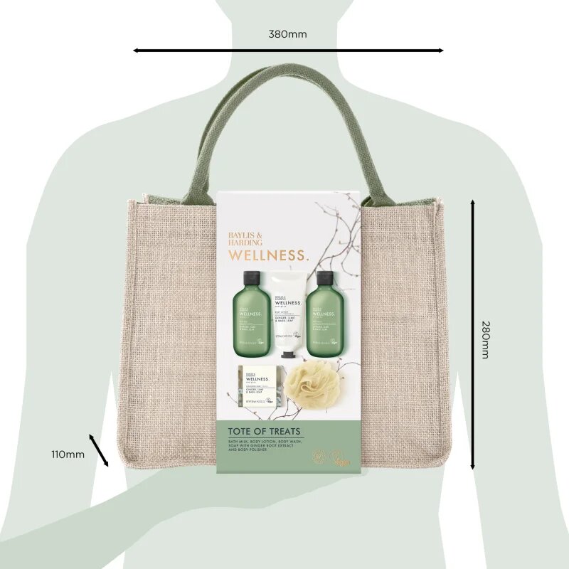Baylis & Harding Wellness. Energise подаръчен комплект козметична чантичка Ginger Lime & Basil Leaf