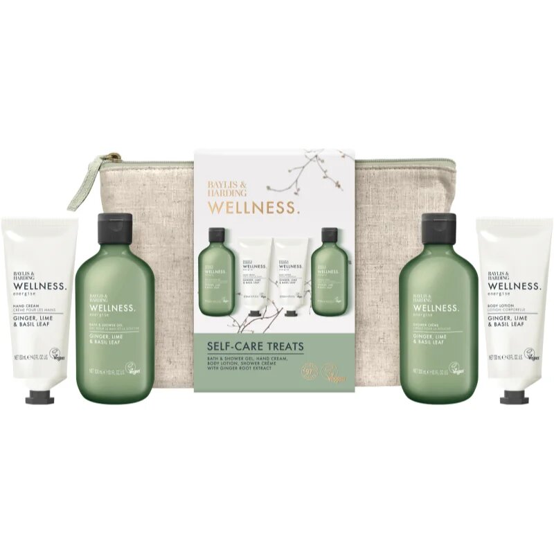 Baylis & Harding Wellness. Energise подаръчен комплект за тяло Ginger Lime & Basil Leaf