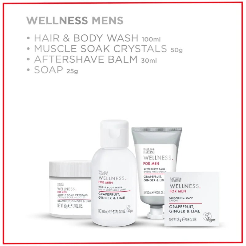 Baylis & Harding Wellness. For Men. Revive подаръчен комплект за вана за мъже