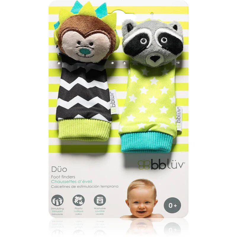 BBLÜV Düo чорапи с дрънкалки Hedgehog / Racoon 2 бр.