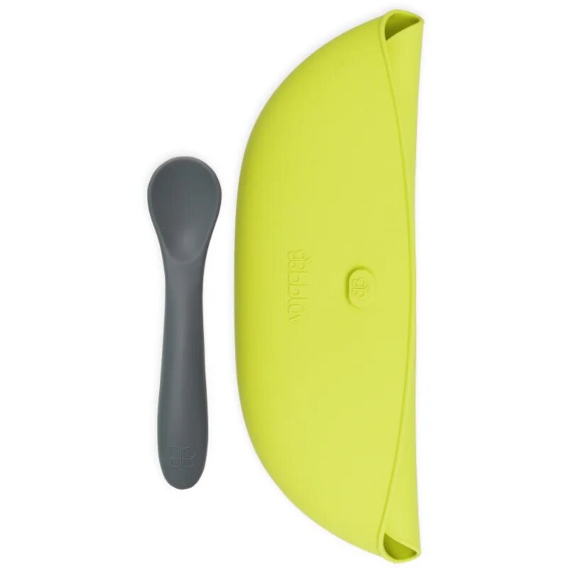 BBLÜV Pöket лигавник с лъжичка Grey/Lime 2 бр.