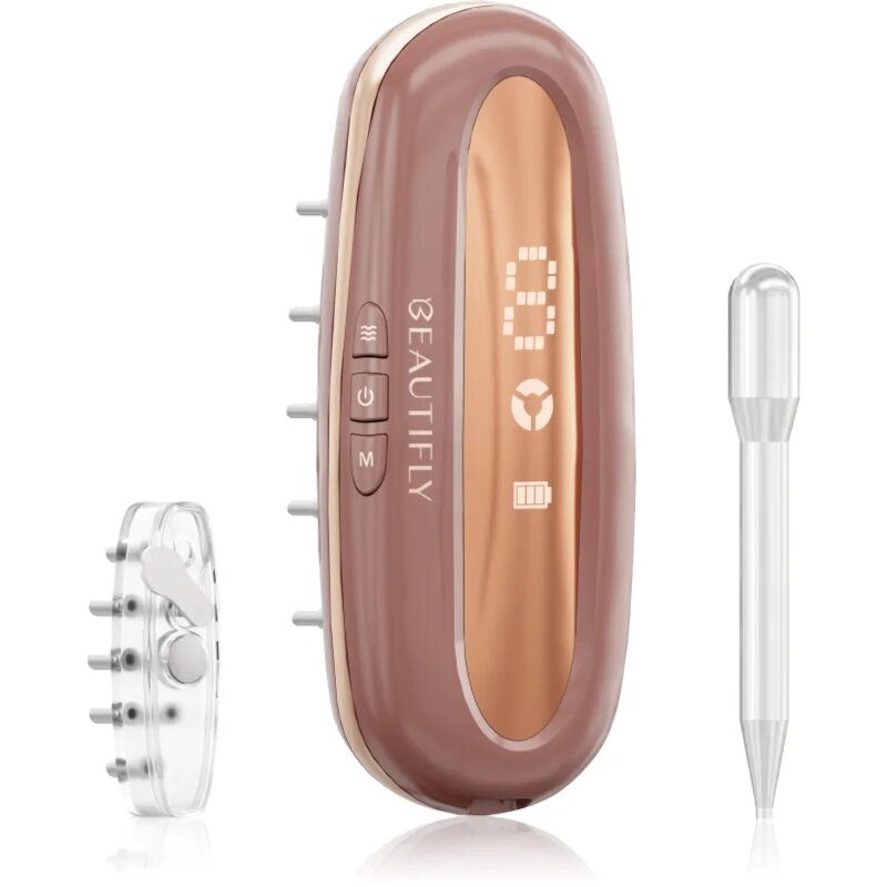 Beautifly LaserBoost Pro масажен уред за стимулиране растежа на косата с LED подсветка Rose Gold 1 бр.