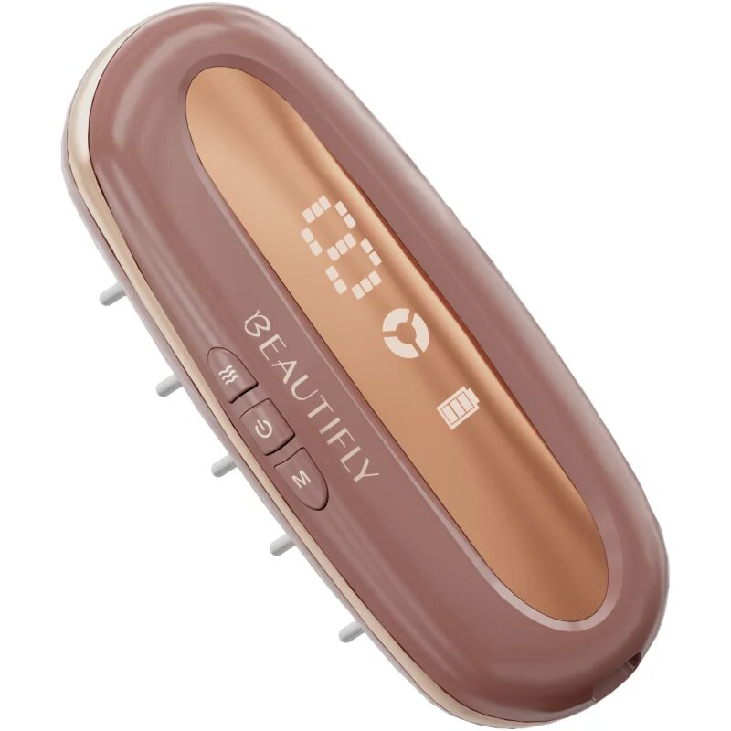 Beautifly LaserBoost Pro масажен уред за стимулиране растежа на косата с LED подсветка Rose Gold 1 бр.