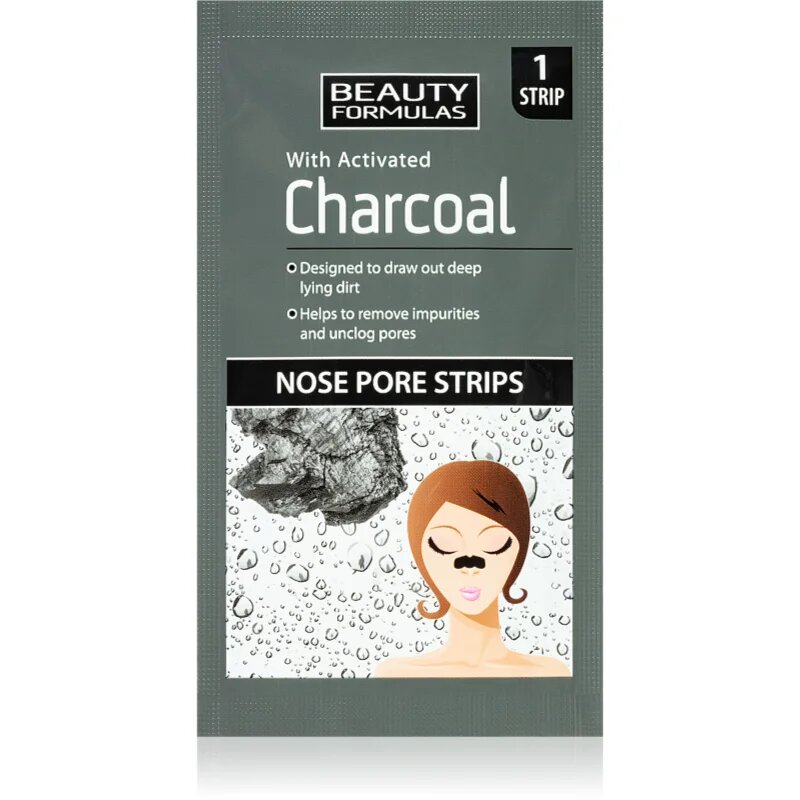 Beauty Formulas Charcoal почистваща лепенка за запушени пори по носа 6 бр.