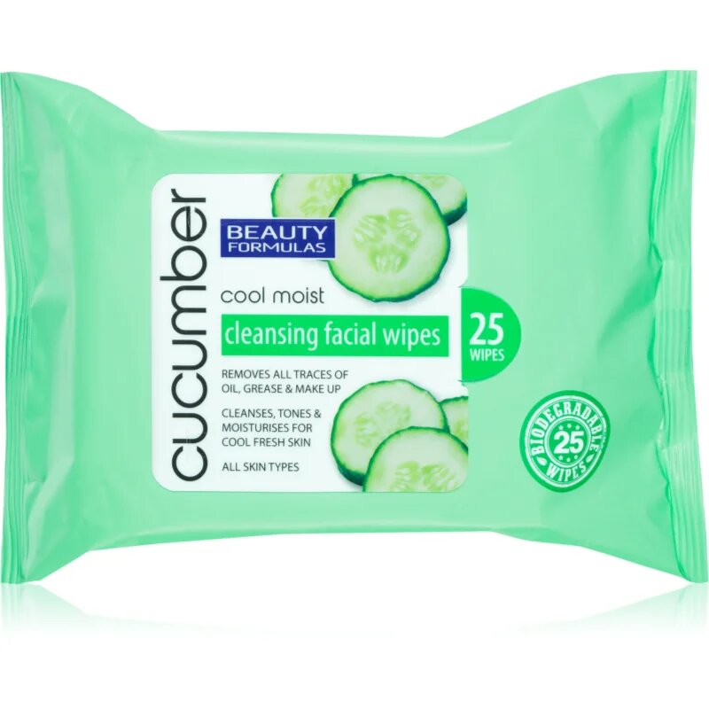 Beauty Formulas Cucumber почистващи кърпички с екстракт от краставица 25 бр.
