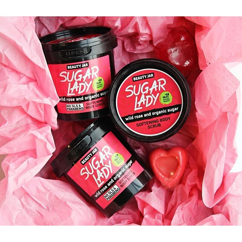 Beauty Jar Sugar Lady пилинг за тяло с аромат на малини 180 гр.