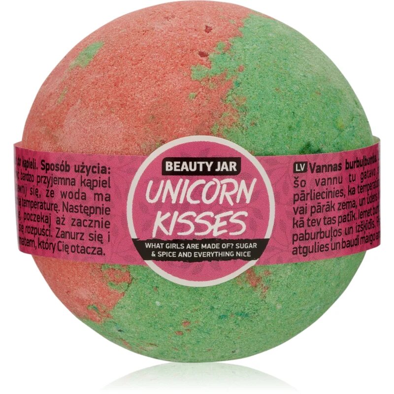 Beauty Jar Unicorn Kisses бомбичка за вана с аромат на ягоди 150 гр.