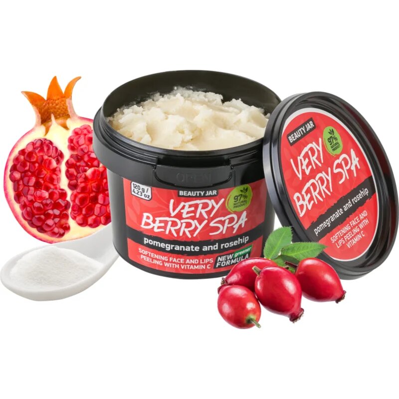 Beauty Jar Very Berry Spa омекотяващ захарен пилинг за лице 120 гр.