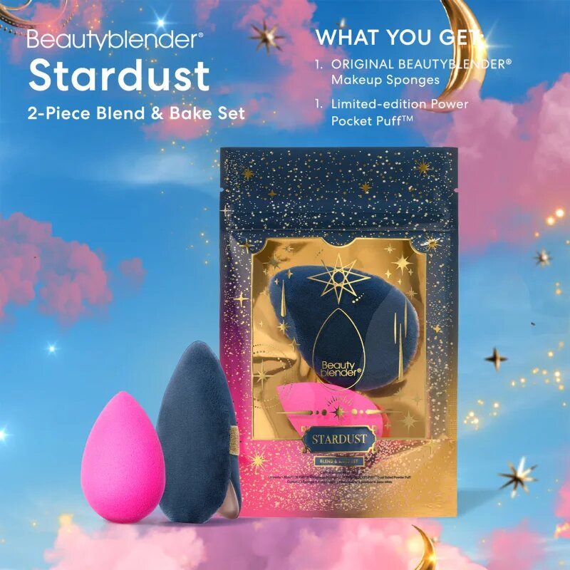 beautyblender® Stardust Blend & Bake Set гъба за фон дьо тен + опаковка 2 бр.