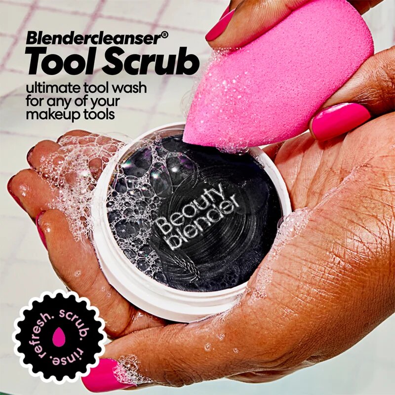 beautyblender® Tool Scrub Charcoal Твърдо почистващо средство за гъби и четки за грим 28.3 гр.