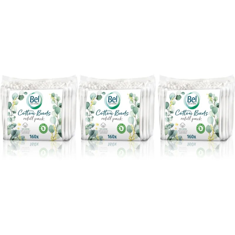Bel Face & Body Cotton Buds клечки за уши изгодна опаковка 3x160 бр.
