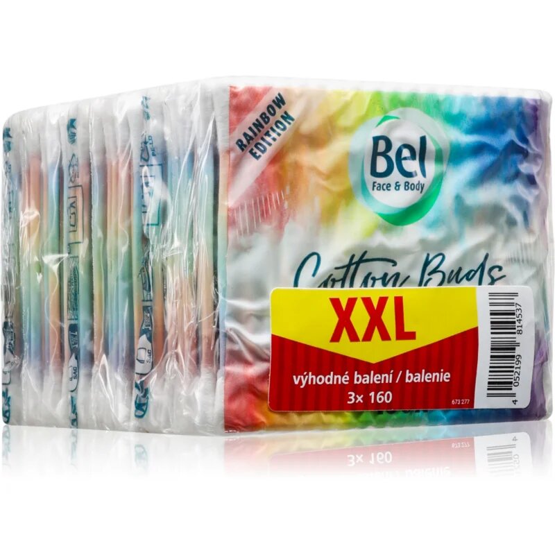 Bel Face & Body Rainbow клечки за уши изгодна опаковка 3x160 бр.