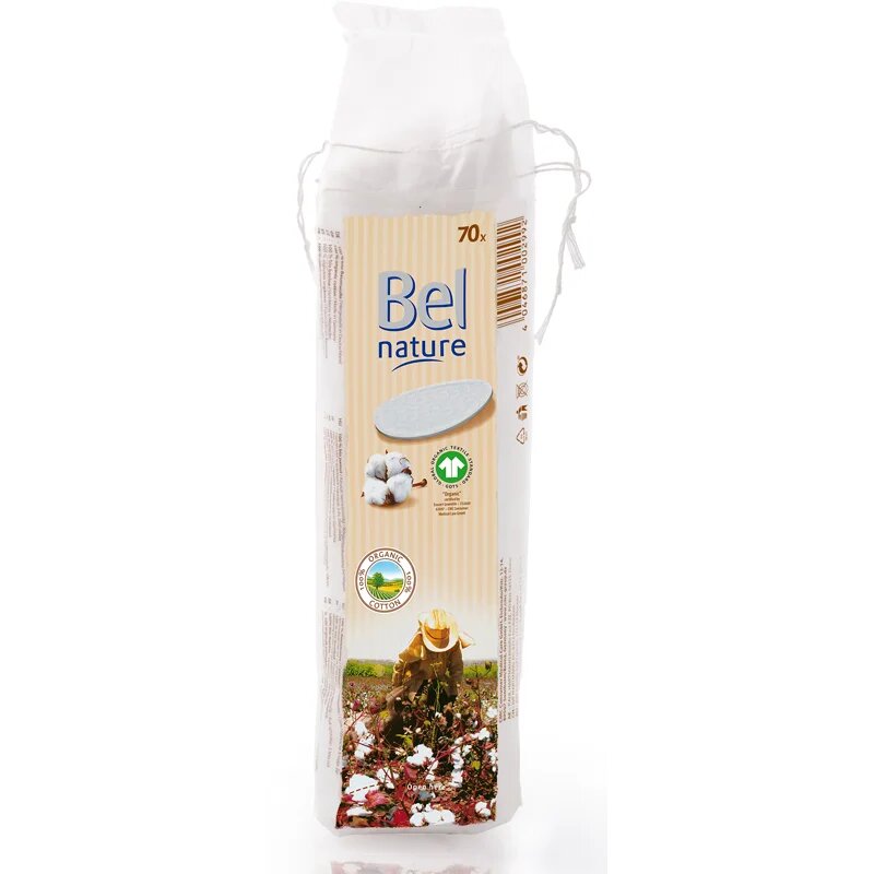 Bel Nature тампони за почистване на грим 70 бр.