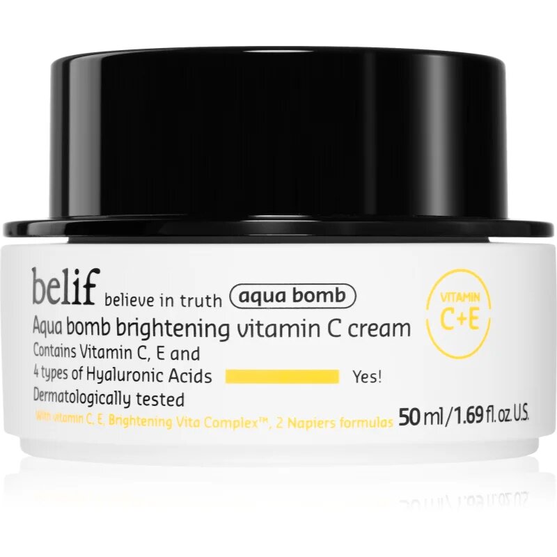belif Aqua Bomb Brightening Vitamin C Cream озаряващ крем с хидратиращ ефект 50 мл.