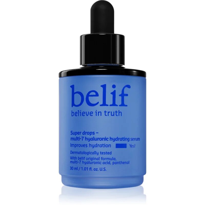 belif Super Drops Multi-7 Hyaluronic Hydrating Serum дълбоко подхранващ и хидратиращ серум със стягащ ефект 30 мл.