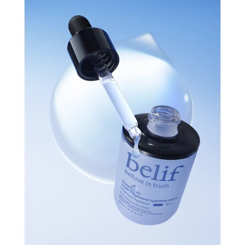 belif Super Drops Multi-7 Hyaluronic Hydrating Serum дълбоко подхранващ и хидратиращ серум със стягащ ефект 30 мл.