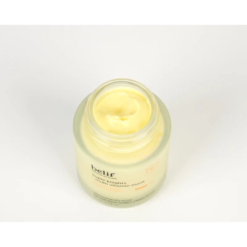 belif Super Knights Multi Vitamin Mask интензивна нощна маска за бърза регенерация на суха и дехидратирана кожа за всички типове кожа на лицето 75 мл.