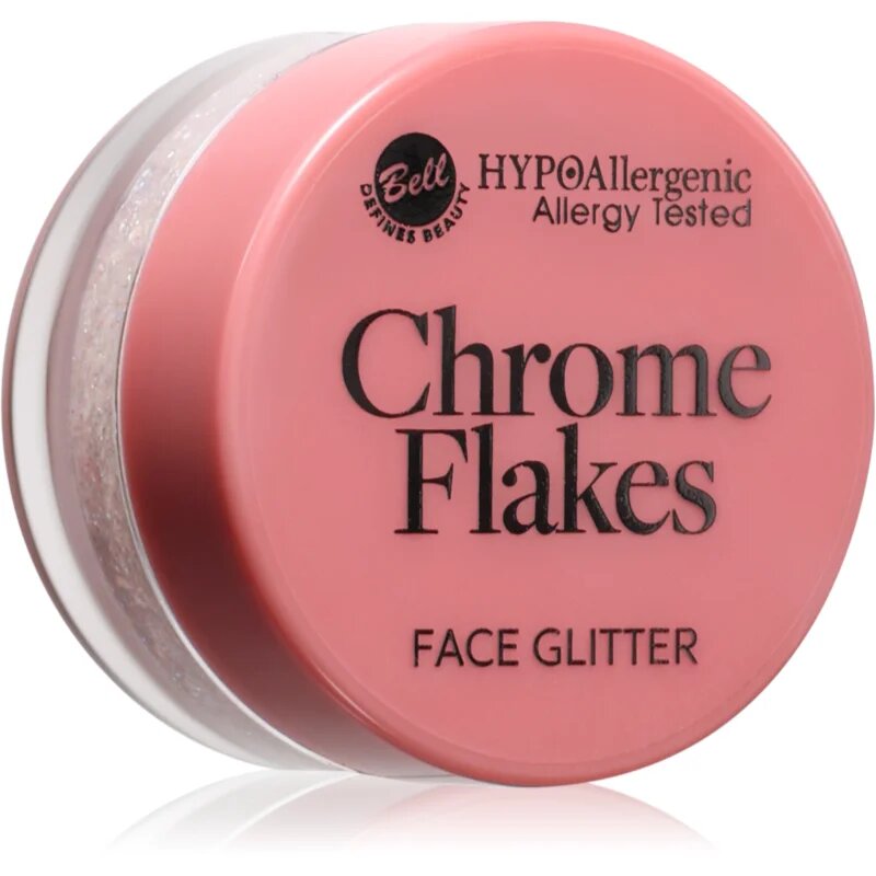 Bell HYPOallergenic Chrome Flakes блестящи частици за лице 5 гр.