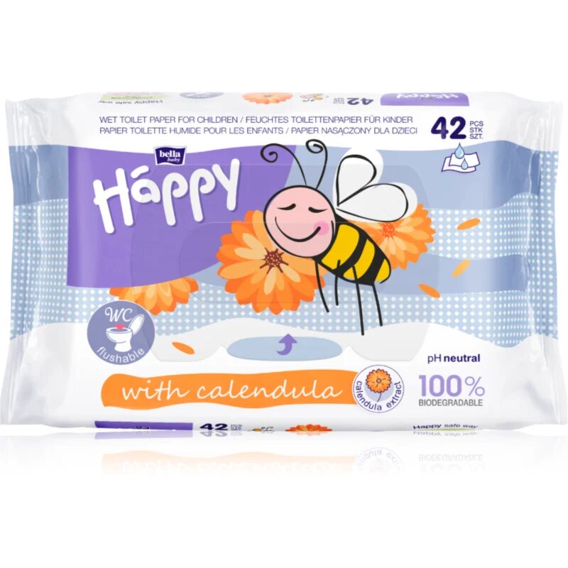 BELLA Baby Happy Calendula влажна тоалетна хартия с невен за деца 42 бр.