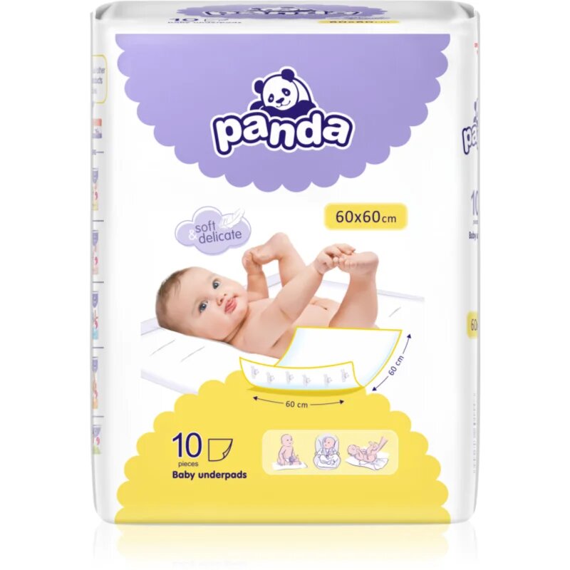 BELLA Baby Happy Panda еднократни подложки за смяна на пелените 60x60cm 10 бр.