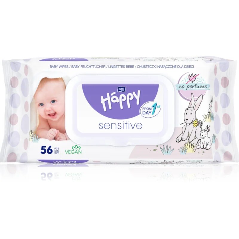 BELLA Baby Happy Sensitive мокри почистващи кърпички за деца 56 бр.