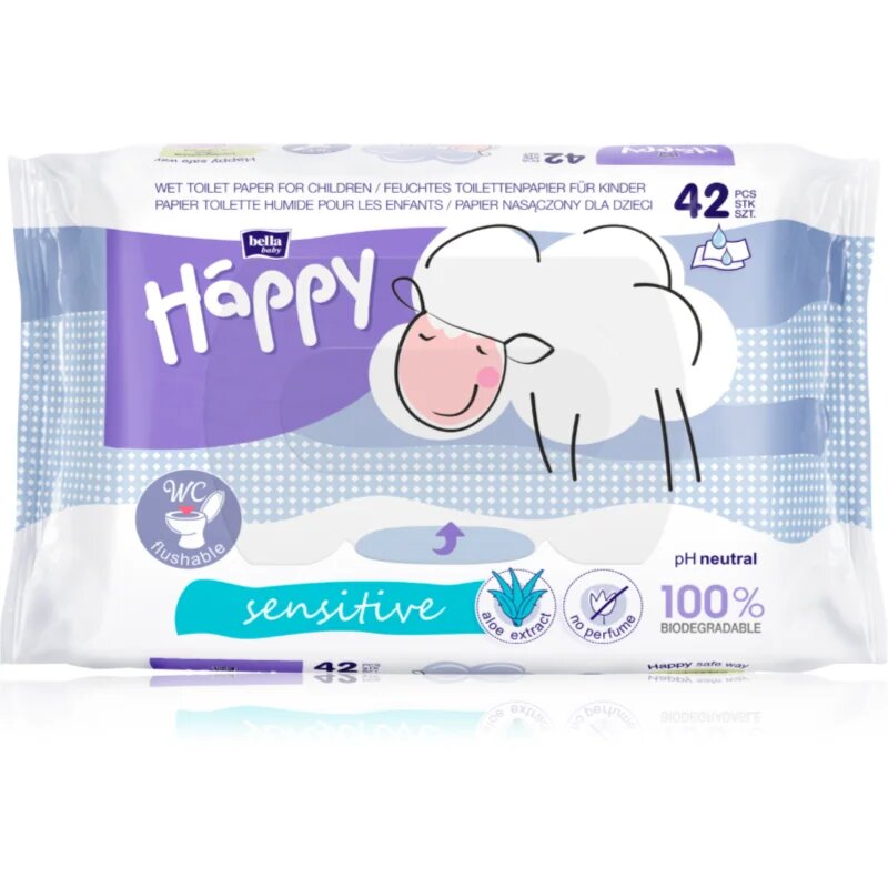 BELLA Baby Happy Sensitive влажна тоалетна хартия за деца 42 бр.
