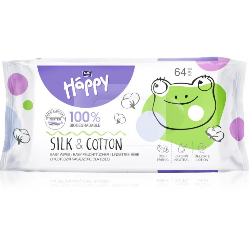 BELLA Baby Happy Silk & Cotton мокри кърпички 64 бр.